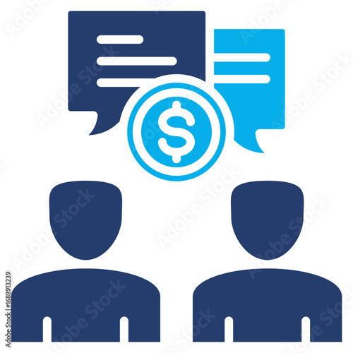 Negotiations solid color icon