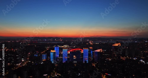 night view of modern city