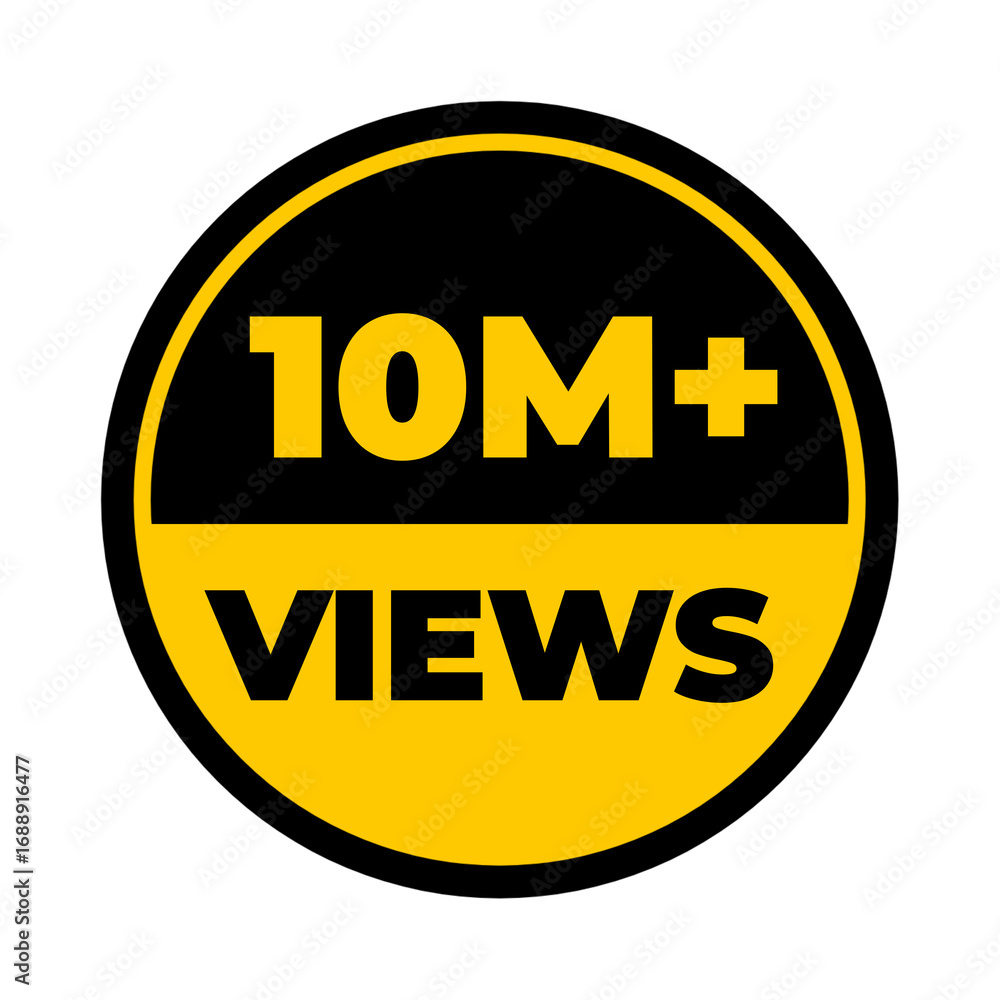 Fototapeta premium 10M views only png, social media counter, trending views display, digital popularity showcase