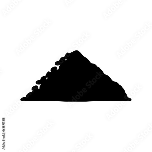 Silhouette of a heap, potentially of seeds, grain, or other granular material