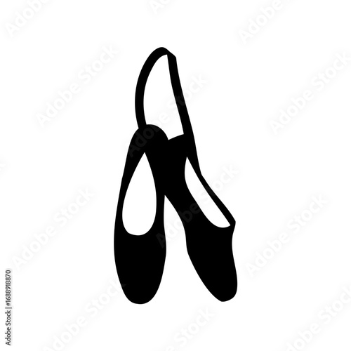 Elegant Silhouette of Ballet Pointe Shoes Conveying Grace and Artistic Expression
