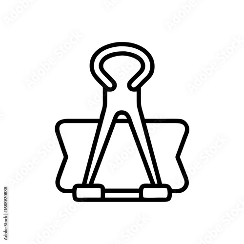 Simple yet sturdy black paper clip, designed to securely hold documents together, it can be a symbol of organization and efficiency