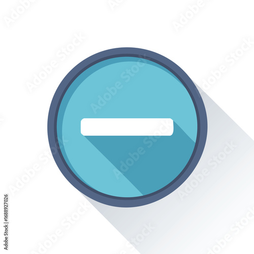Minus Remove Button Flat Style Icon - AI Generated
