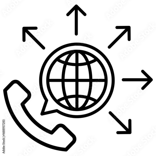 Global Communication Outline Icon