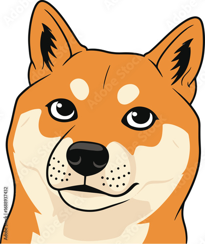 Close-up view of a Shiba Inu dog rendered in a pixel art style. 