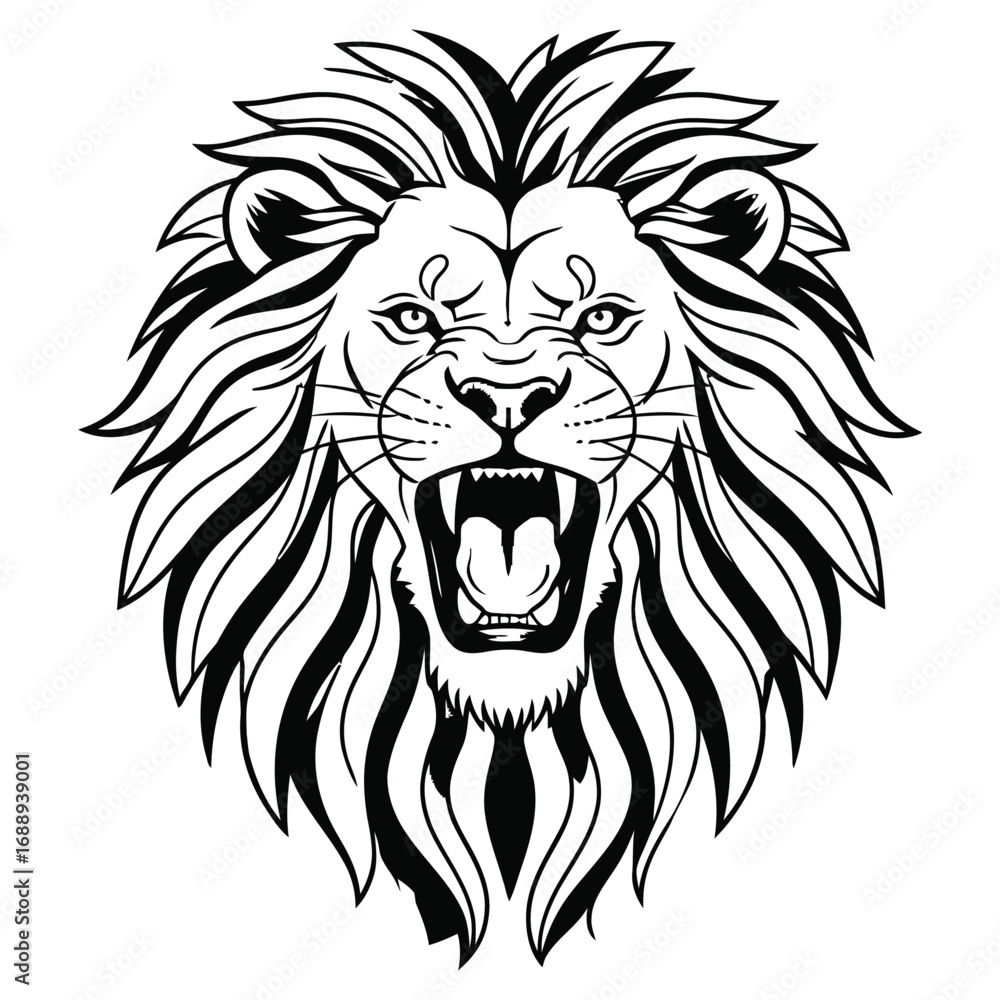 Fototapeta premium lion head vector illustration