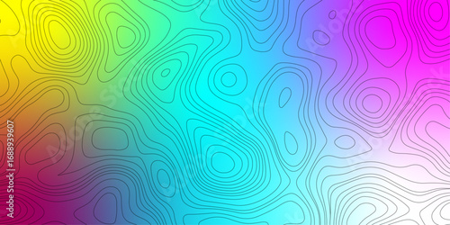 abstract colorful background with waves. topographic map. Geographic contour map. 