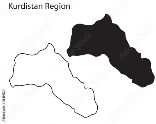 Bild auf Leinwand Simple Kurdistan Region map silhouette vector