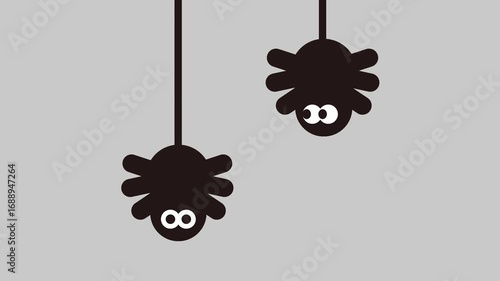 할로윈데이 귀여운 거미 플랫 일러스트레이션