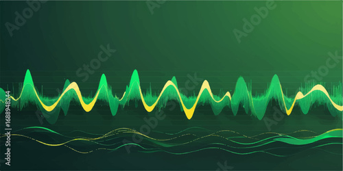 A pulsating green line resembling a heartbeat on a graph illustrates a wave of innovation in green energy technology