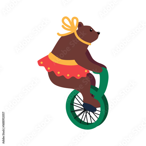 Circus chapito. Vector characters of animals in the circus lion, bear, seal, horse, zebra, elephant