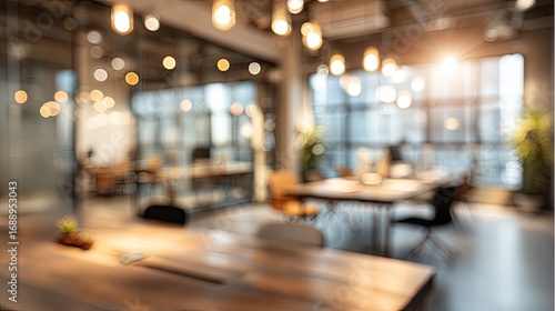 Wallpaper Mural Blurred modern workspace interior Torontodigital.ca