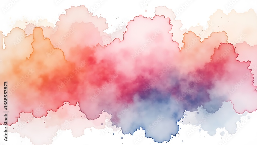Obraz premium Abstract watercolor splatter background in warm and cool tones