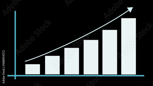 Business Growing Animation with bar chart