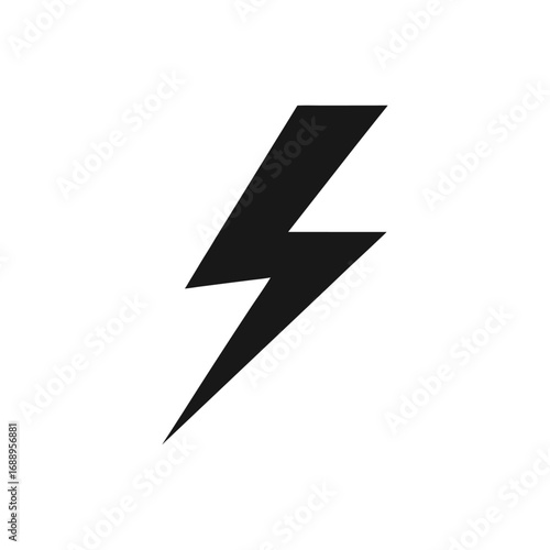 Lightning bolt icon. Flash symbol, thunderbolt, blitz lightnings strike sign. Electric energy black silhouettes, power concept. Vector isolated dynamic sports logo set