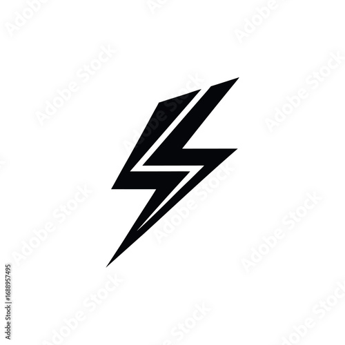 Lightning bolt icon. Flash symbol, thunderbolt, blitz lightnings strike sign. Electric energy black silhouettes, power concept. Vector isolated dynamic sports logo set