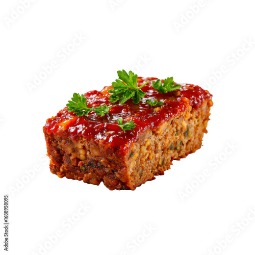 Delicious Glazed Vegetarian Meatloaf Slice