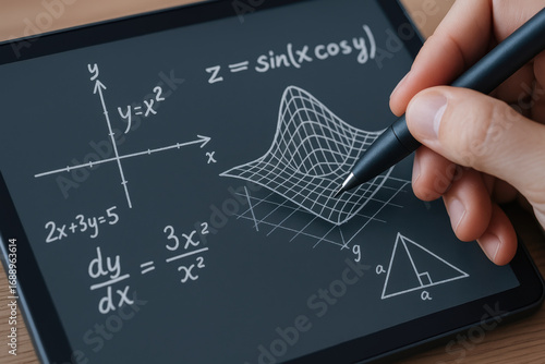 Handwriting mathematics on tablet with calculus graph engineering education innovation inspiring learning