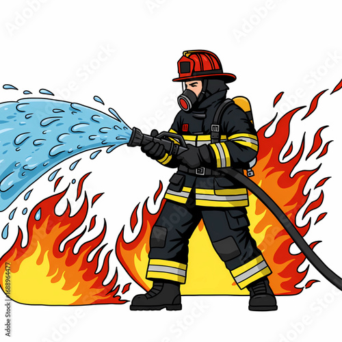 firefighter in action