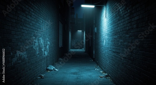Dark alleyway at night