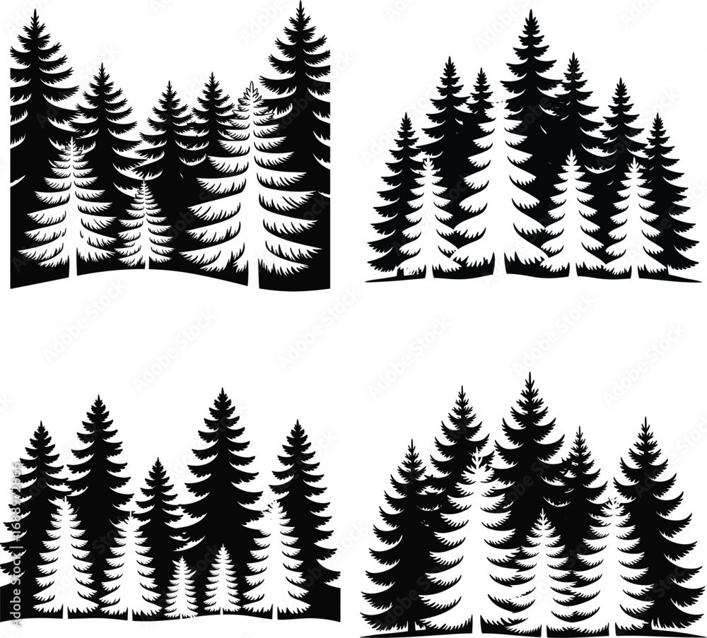 Obraz premium Children Silhouette Christmas Tree – Holiday Celebration Vector HASSDAN