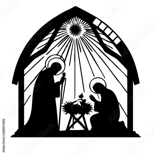 Believers silhouette illustration icon 