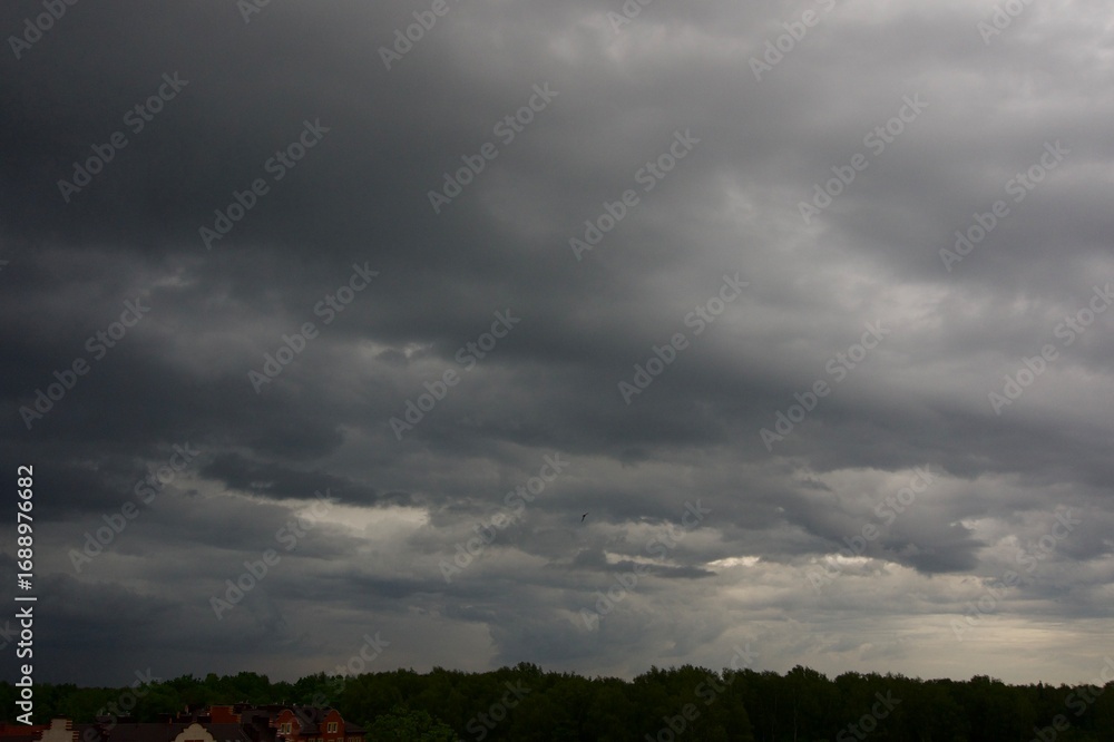 Obraz premium Clouds over the forest in summer