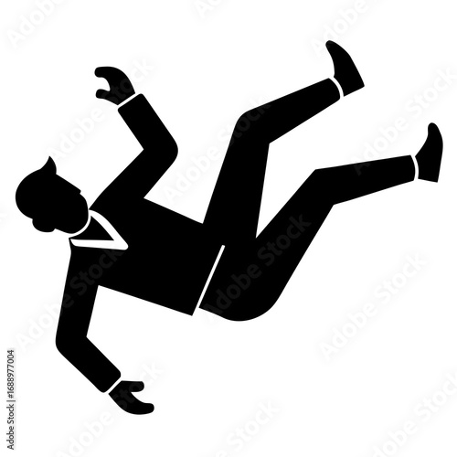 Man Falling Back Hazard Vector Icon Illustration