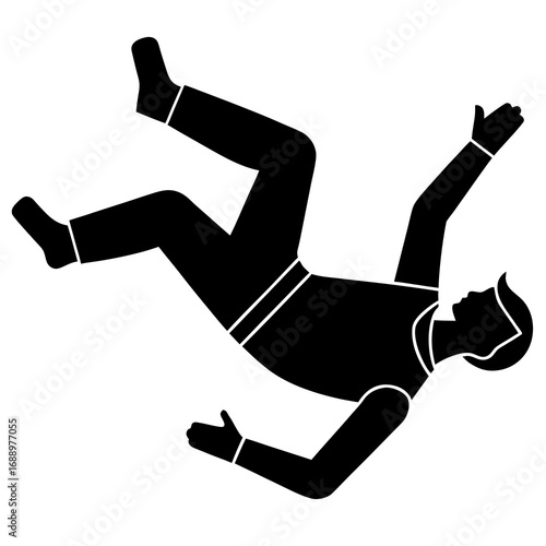 Man Falling Back Hazard Vector Icon Illustration