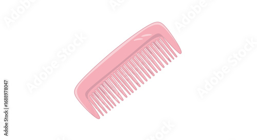 A Pink Plastic Comb with Wide Teeth for Detangling and Styling Hair Effortlessly