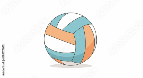 A Colorful Volleyball Illustration Showing the Unique Design and Construction of the Ball Used in the Popular Sport