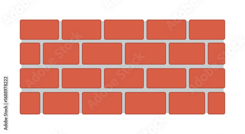 A Realistic Illustration of a Classic Red Brick Wall Pattern with White Grout Lines