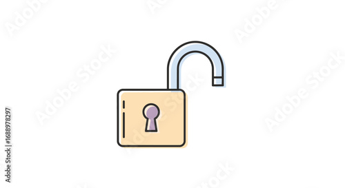 The Symbol of Unlocked Security An Open Padlock Represents Freedom From Restriction and Access to Information and Resources