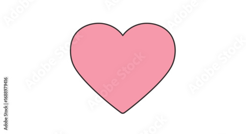 A Simple Pink Heart Symbol Representing Love Affection Emotion Romance and Relationships on a White Background