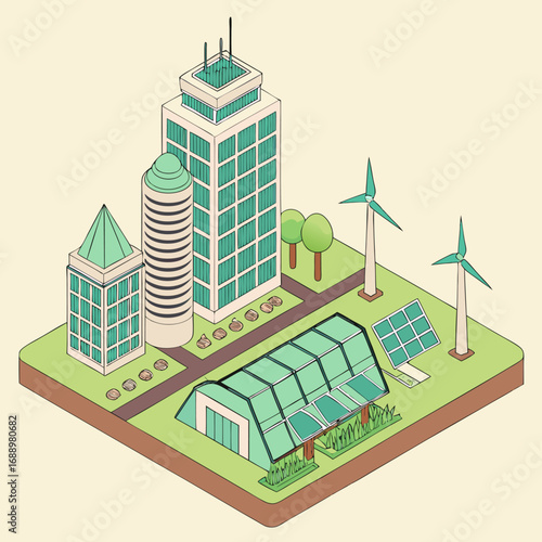 vector isometric city