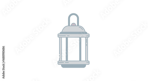 A vintage style outdoor portable lantern with a clear glass enclosure and a sturdy metal frame providing illumination for ambiance and utility during nighttime activities