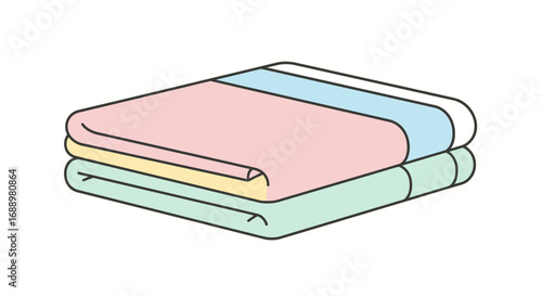 Colorful Stacked Bath Towels for Bathroom Use and Household Comfort Made from Soft Absorbent Fabric
