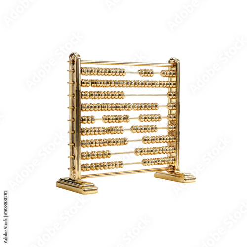 Luxurious Golden Abacus Symbol of Wealth, Calculation, and Financial Success