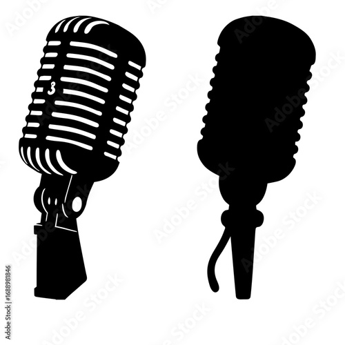 retro microphone on a white background