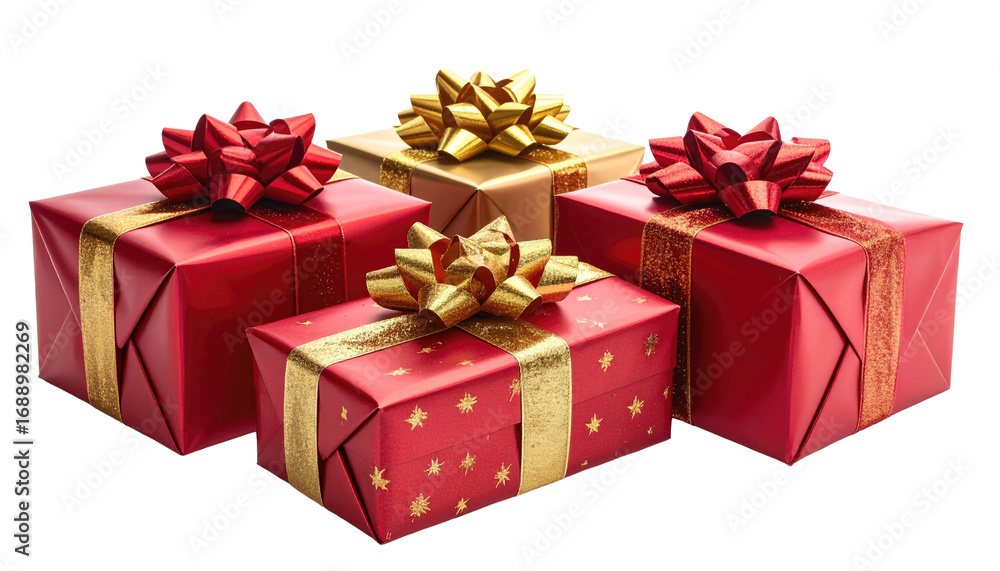 Fototapeta premium Colorful Gift Boxes with Bows for Celebrations and Special Occasions