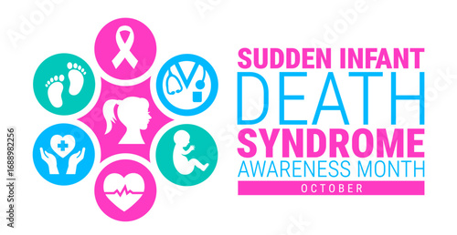 sudden infant death syndrome awareness month background, banner, card or poster design template is observed every year during October, to raise awareness about the mission. Vector illustration.