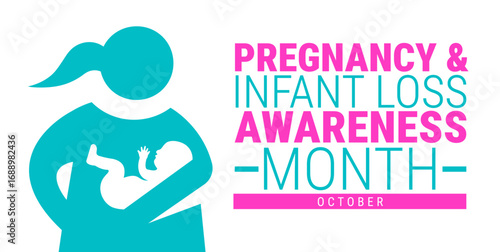 pregnancy and infant loss awareness month background, banner, card or poster design template is observed every year during October, to raise awareness about the mission. Vector illustration.