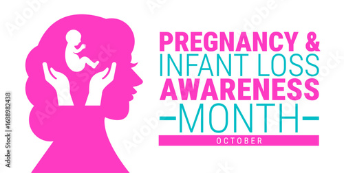 pregnancy and infant loss awareness month background, banner, card or poster design template is observed every year during October, to raise awareness about the mission. Vector illustration.