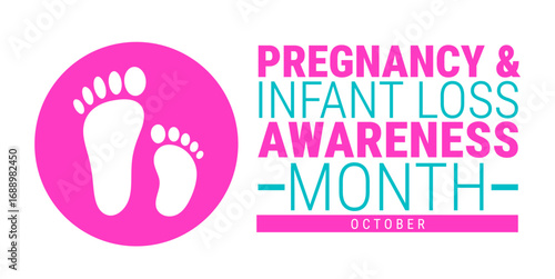 pregnancy and infant loss awareness month background, banner, card or poster design template is observed every year during October, to raise awareness about the mission. Vector illustration.