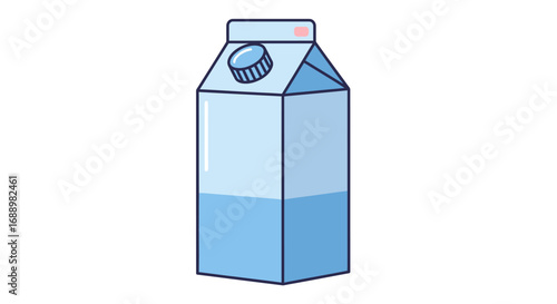 A Tall Light Blue Carton with a Blue Cap and a Clear Plastic Window Showing the Level of Water Inside