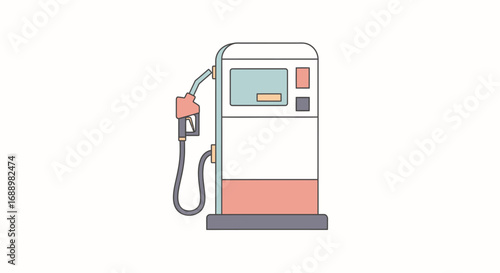 A simple illustration of a fuel pump machine ready to dispense gasoline at a service station for vehicles