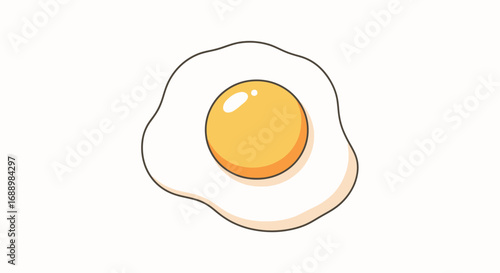 A Deliciously Prepared Sunny Side Up Egg Showing a Bright Yellow Yolk Surrounded by a Fluffy White