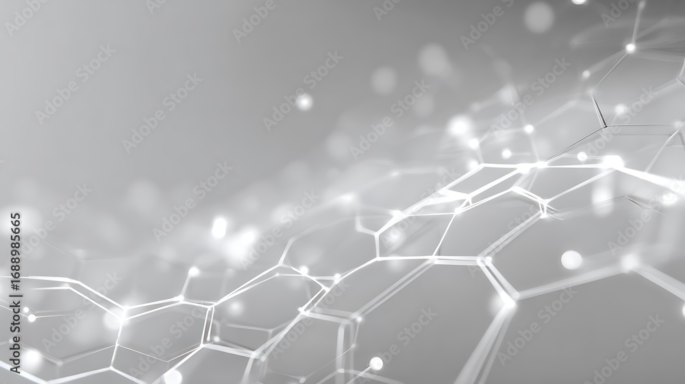 Obraz premium Abstract Digital Network Background - Futuristic Technology and Science Concept