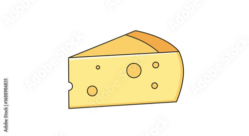 A wedge of delicious Swiss cheese with prominent holes against a white background a dairy product enjoyed worldwide