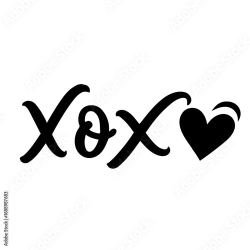XOXO love lettering illustration 